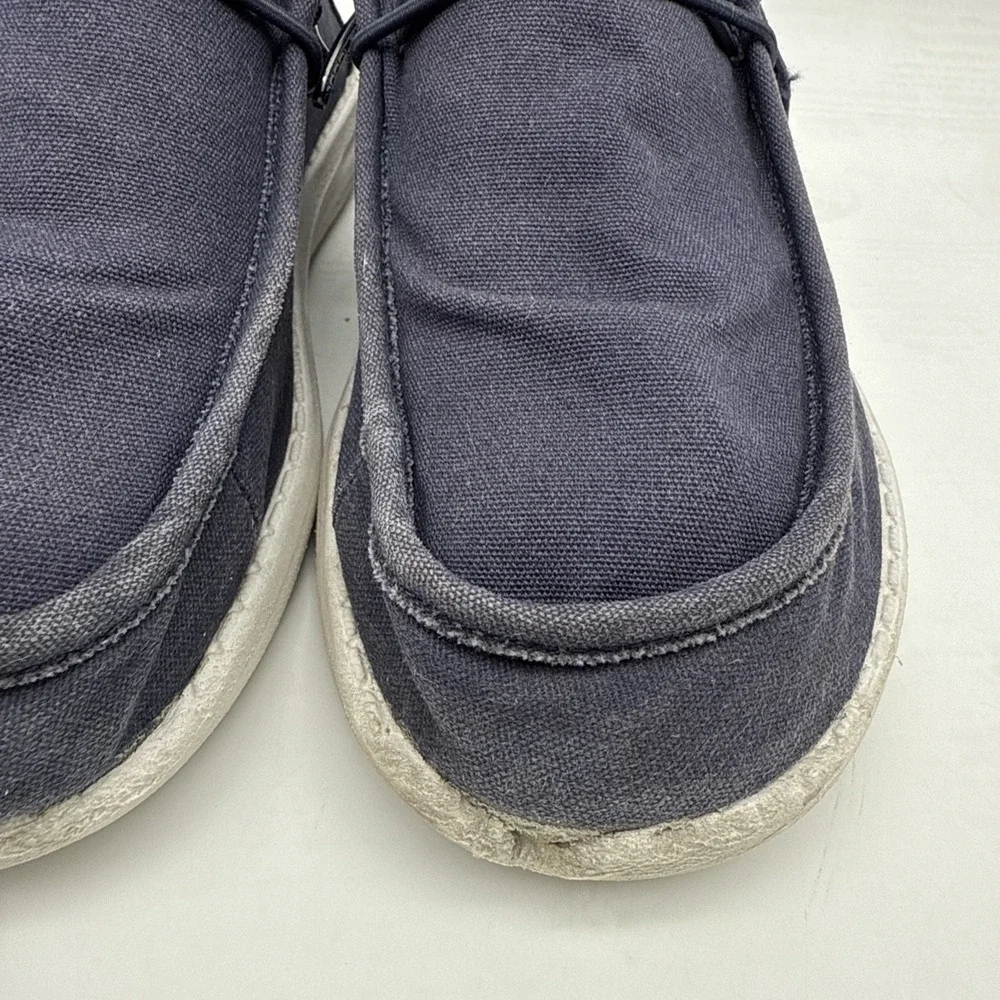 Hey Dude Wally Navy Blue Shoes Boys Girls Youth Sz Y6 L7 Slip On Comfort Shoes